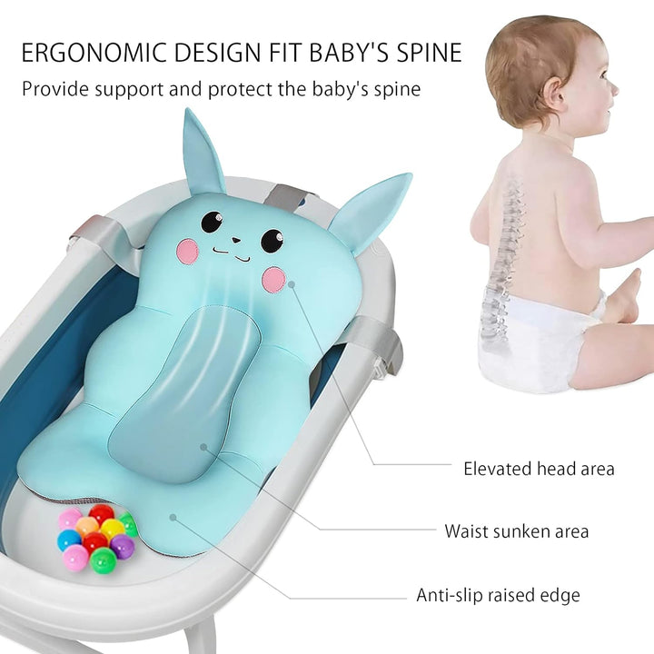 Soft Newborn Baby Bath Seat Cushion: Anti-Slip Foldable Tub Support Mat