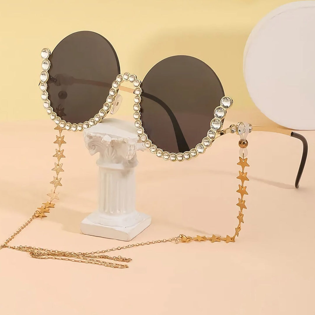 Rhinestone Round Diamond Sunglasses