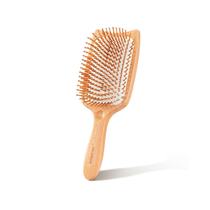 Natural Beech Wood Wide Board Massage Hairbrush