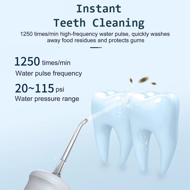 Cordless Water Flosser with 3 Modes and Detachable Water Tank