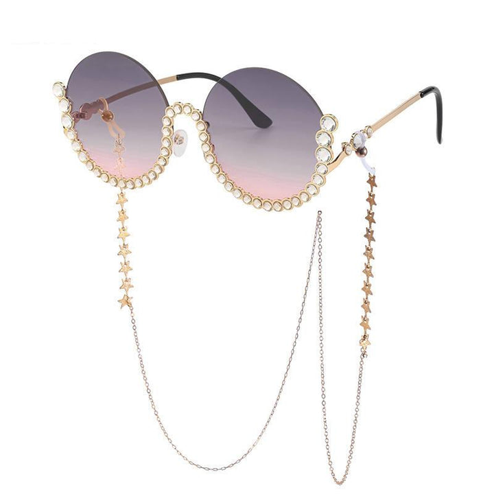 Rhinestone Round Diamond Sunglasses