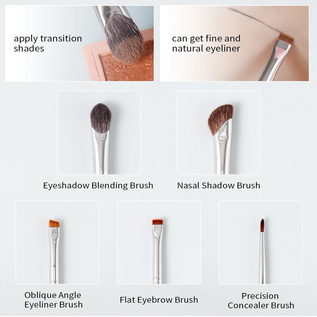 Professional 9-Piece Makeup Brush Set for Foundation, Contour, Eyeshadow, and Blending