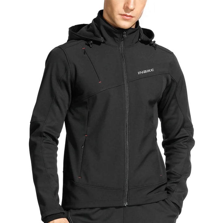 Men's Cycling Windbreaker – Hooded Thermal Windproof Jacket