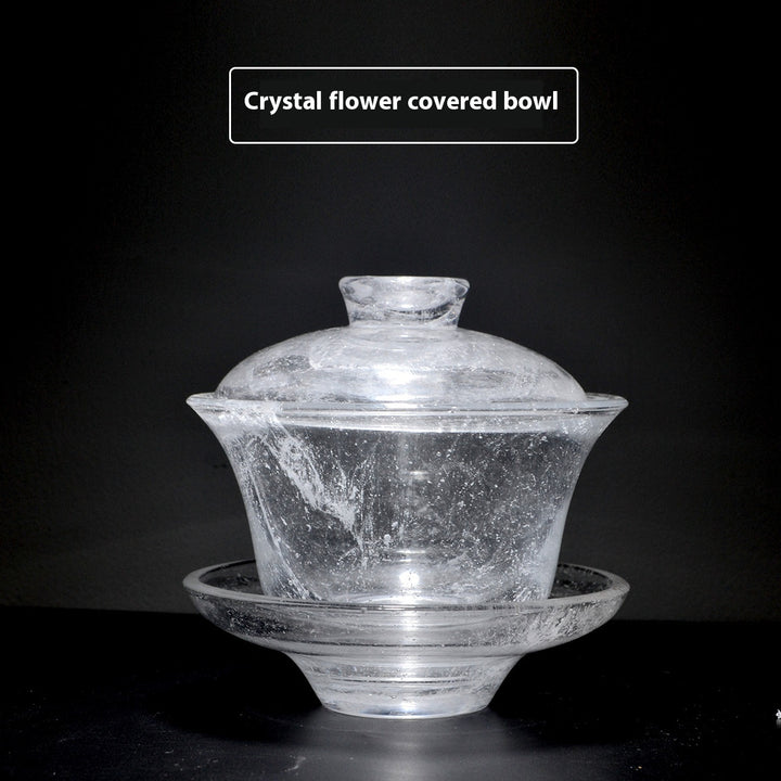 Household Crystal Floating Flower Glass Tea Set