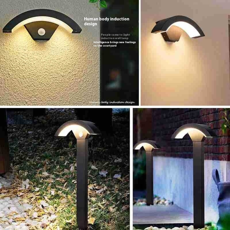 Wall Lamp Lawn Waterproof Balcony Human Body Induction Modern Minimalist Garden Villa Aisle Outdoor