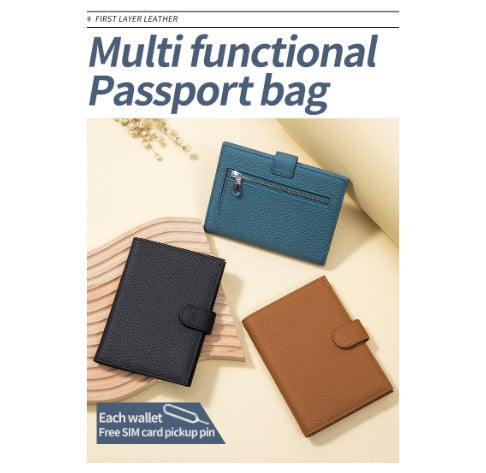 Leather Ultra-thin Passport Bag RFID Multifunctional