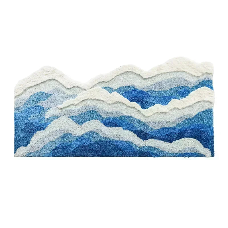 Wave-Inspired Irregular Plush Area Rug