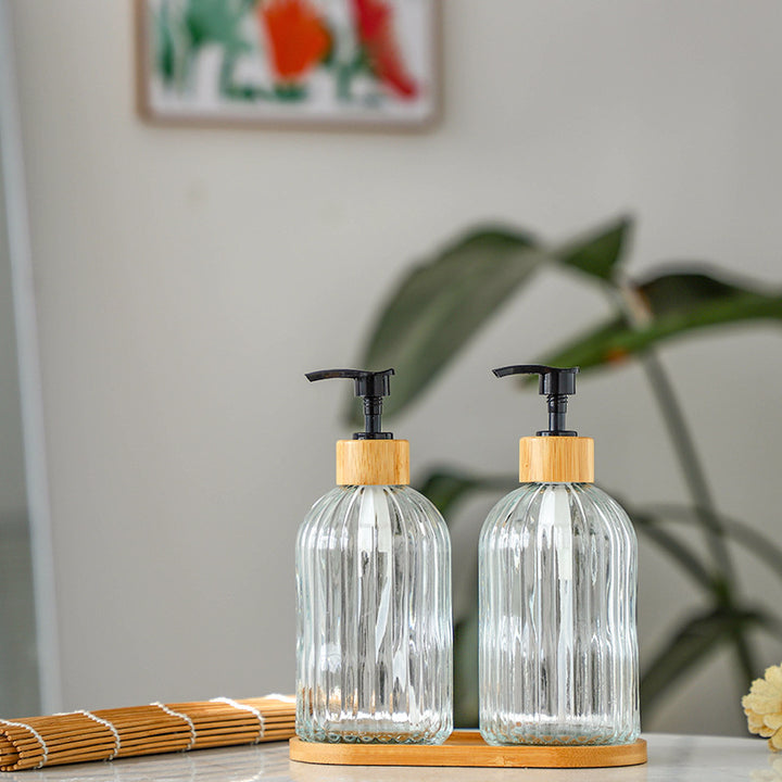 Elegant Glass Lotion and Soap Dispenser – Bathroom Essentials