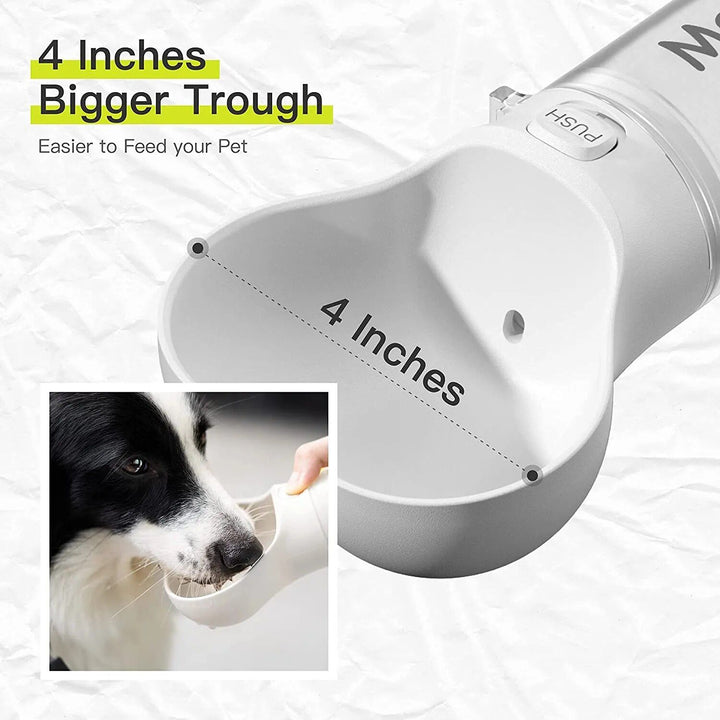 2-in-1 Portable Dog Water Bottle & Food Feeder with Bag Dispenser