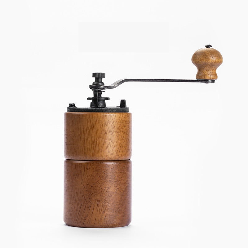 Portable Wooden Manual Coffee Grinder with Steel Conical Burr