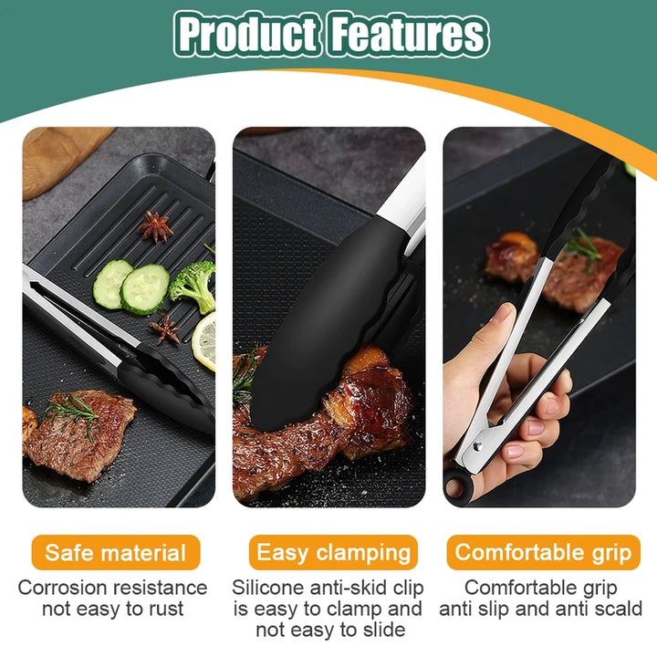 Silicone BBQ Grilling Tongs