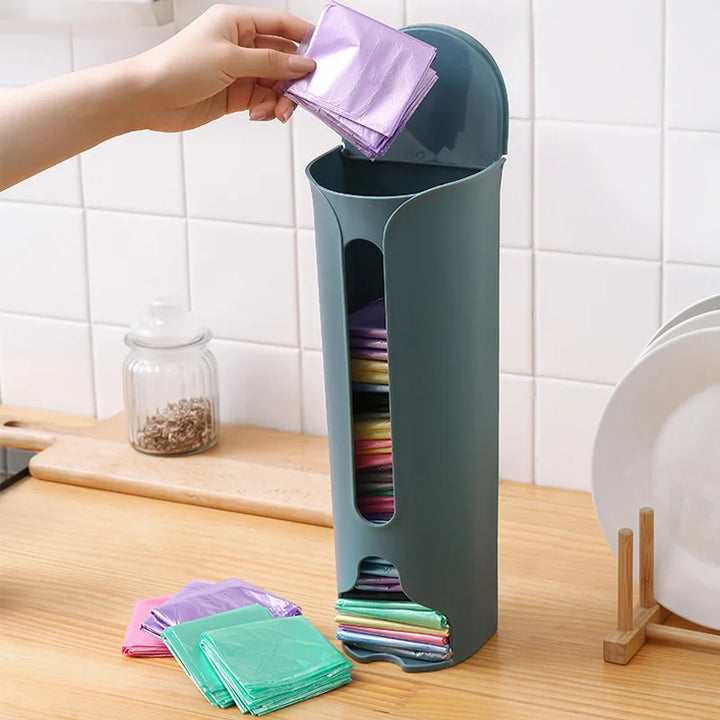 Wall-Mounted Kitchen Plastic Bag Organizer and Dispenser