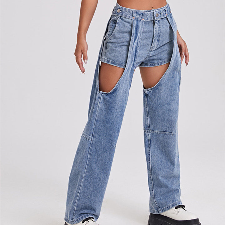 Street Jeans Women's Straight Ripped Trousers