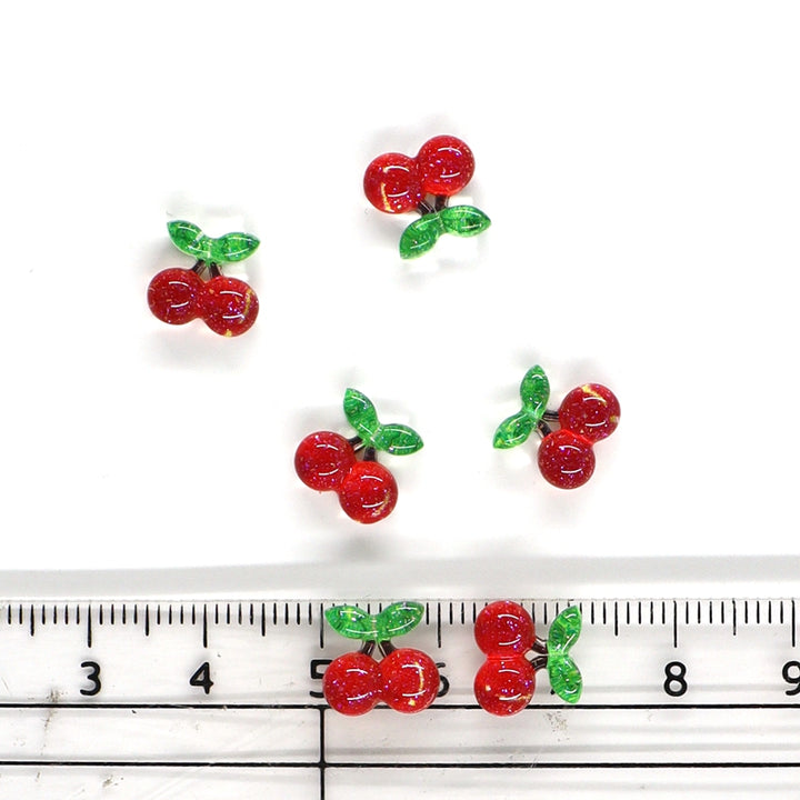 Summer Resin Mini Cherry Fruit Charms