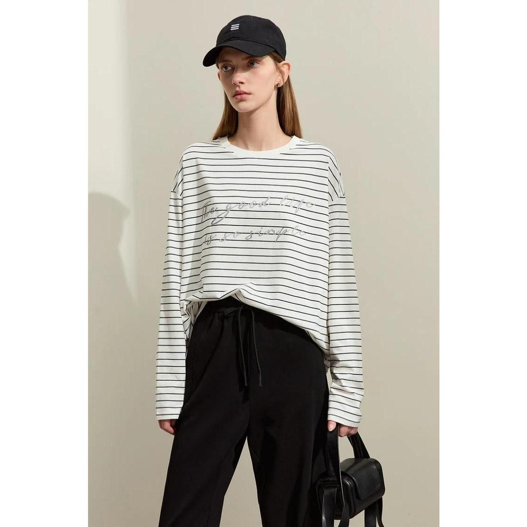 Casual Striped Cotton T-Shirt