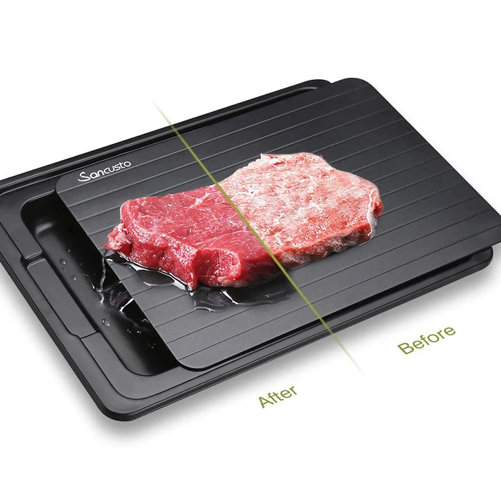 Fast Defrost Tray for Quick Thawing of Frozen Meat, Fish, and Seafood