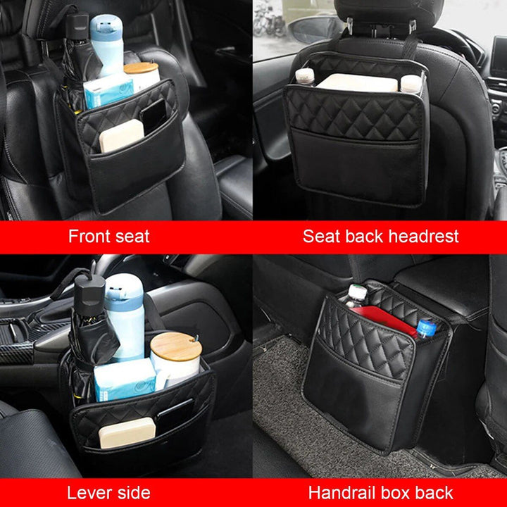 Waterproof Leather Car Backseat Organizer with Phone Pocket