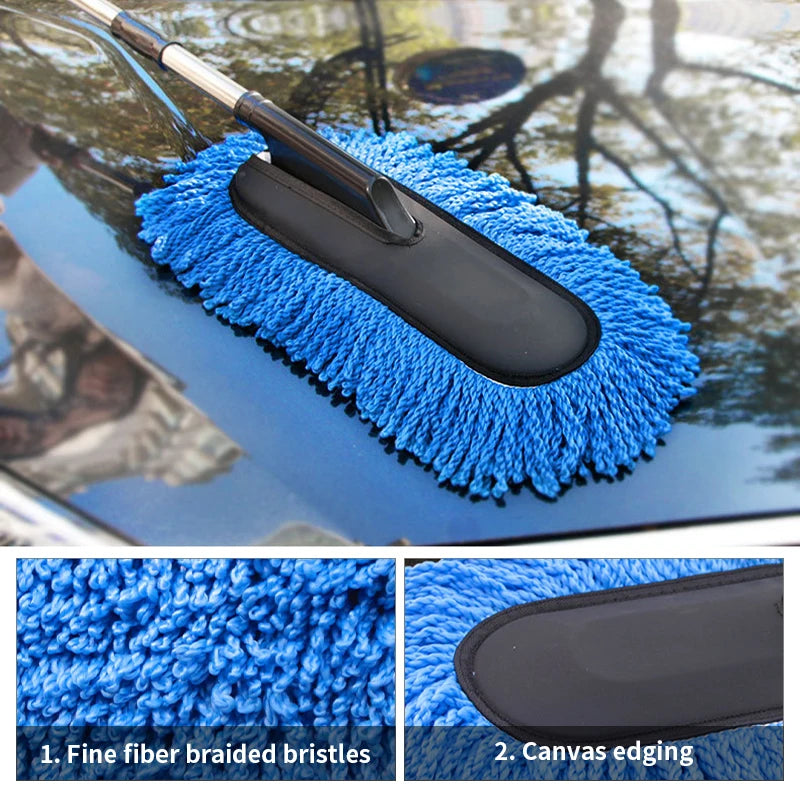 Adjustable Car Washing Mop with Microfiber Brush & Dust Remover Kit