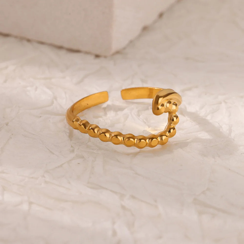 Gold Wave Ring for Women