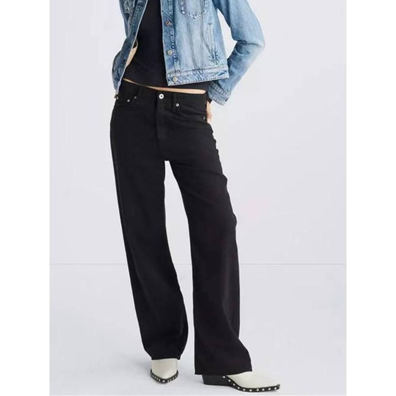 Women's Elegant Black Straight Jeans