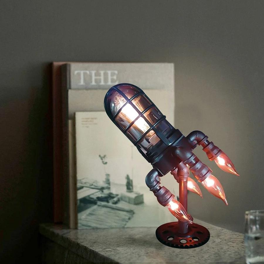 Retro Steampunk Rocket LED Night Light