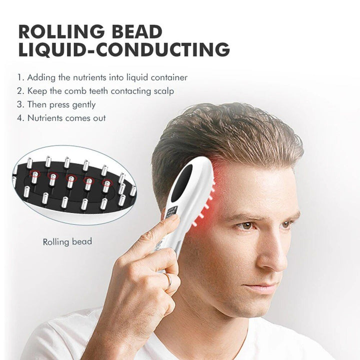 Electric Hair Growth and Scalp Health Massage Comb with Red/Blue Light Therapy