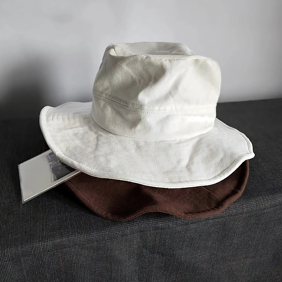 Large Brimmed White Fisherman Sun Hat - Stylish Outdoor Protection