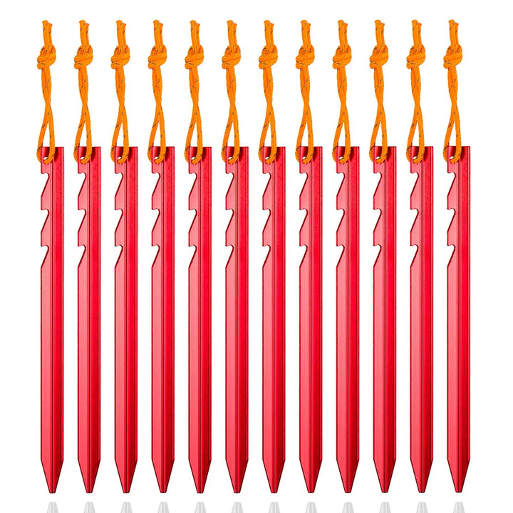 12-Pack Heavy Duty 7-Inch Aluminum Tent Stakes