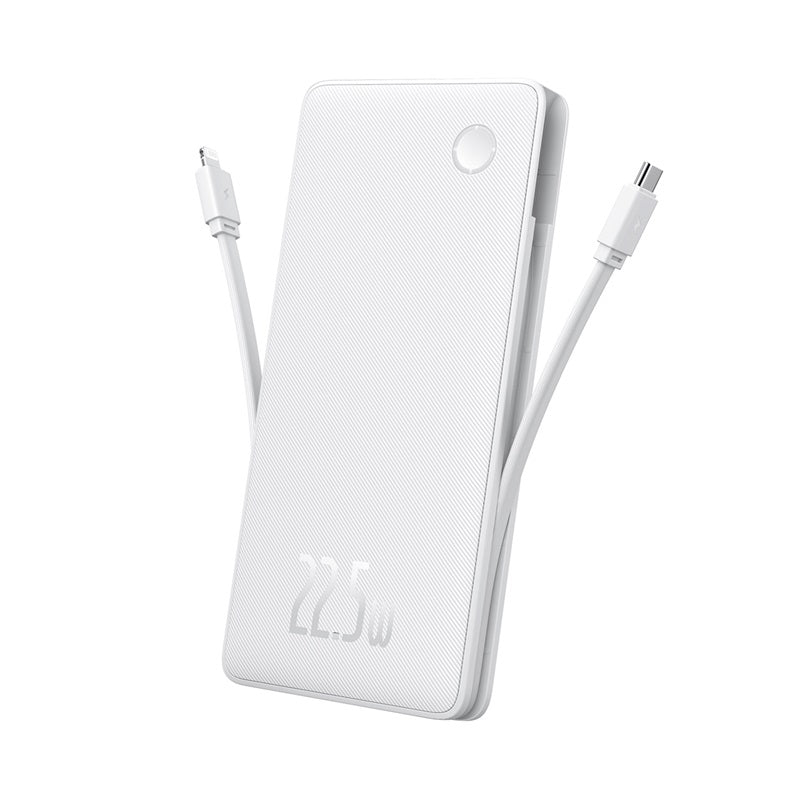 22.5W Fast Charging Power Bank 10000mAh with Built-In Cables