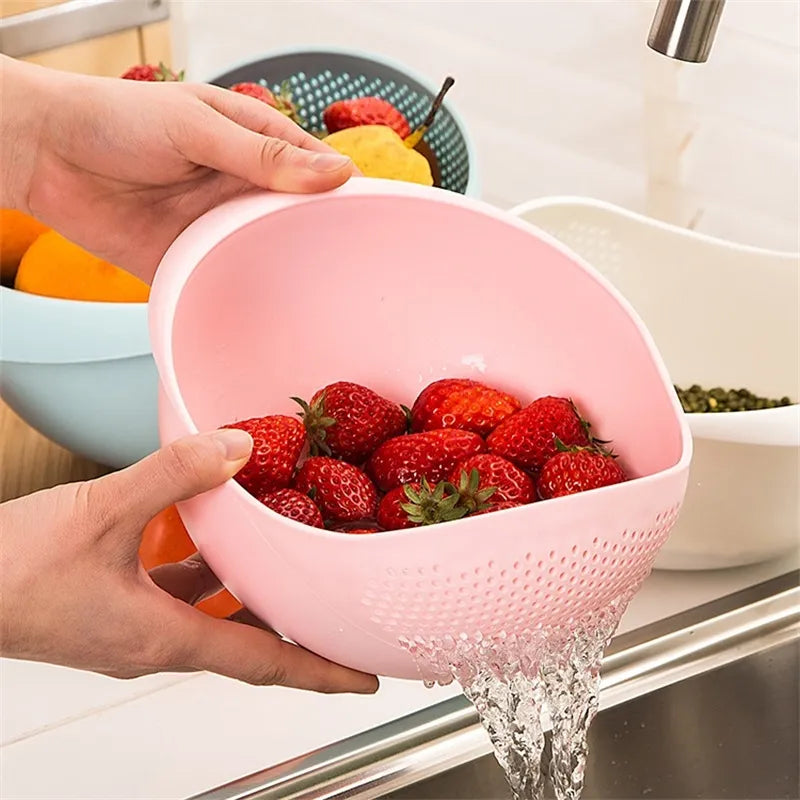 Multi-Purpose Kitchen Drain Basket with Handles