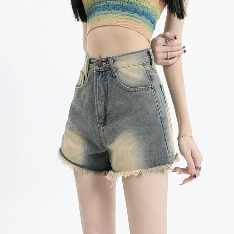 High-Waist Vintage Denim Shorts