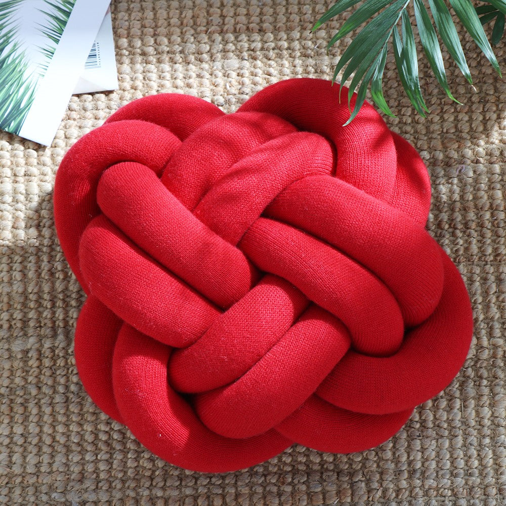 Bird's Nest Chunky Yarn Hand-Knotted Throw Pillow