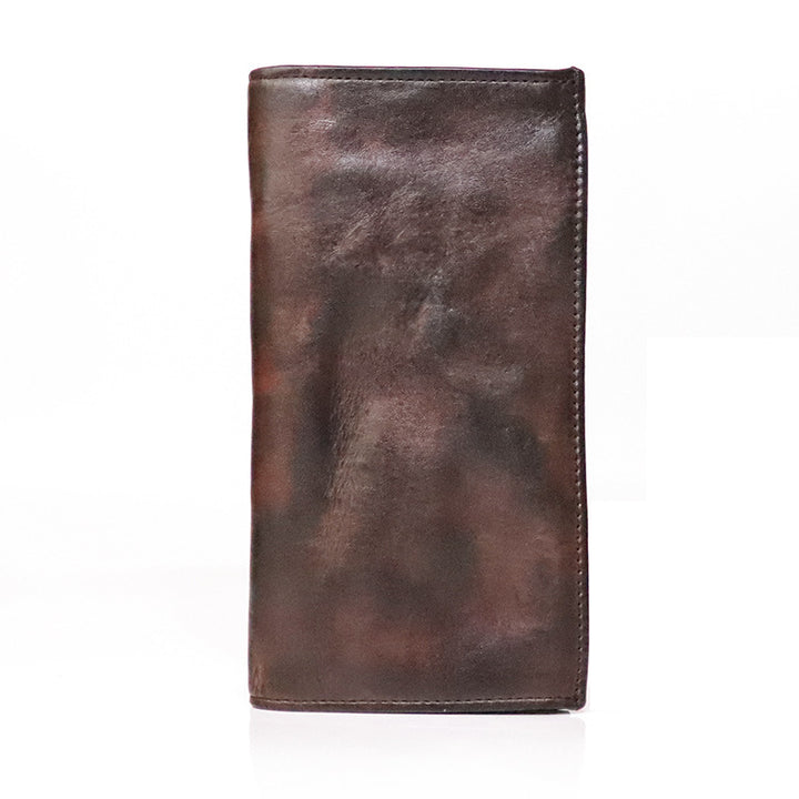 Handmade Old Pleated Long Wallet Men