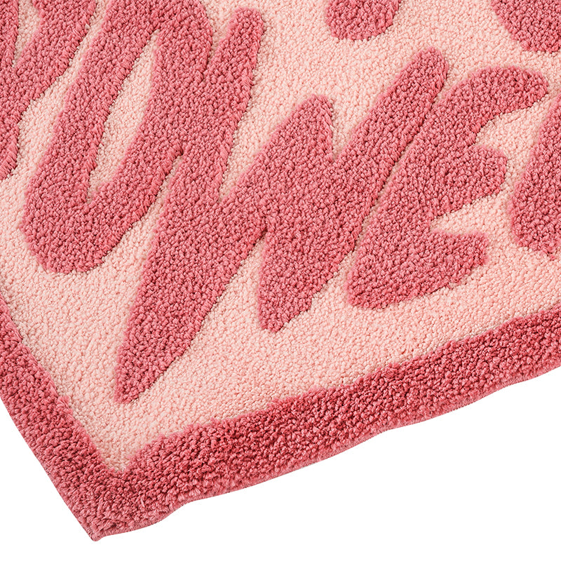 Pink Heart Shaped Tufted Rug for Girl's Room