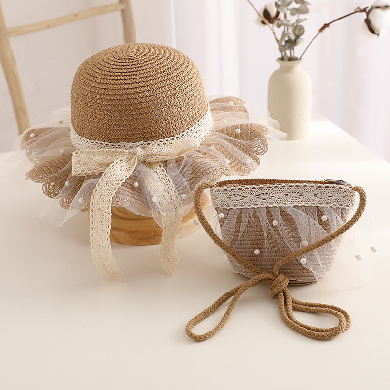 Straw Hat Handbag Set