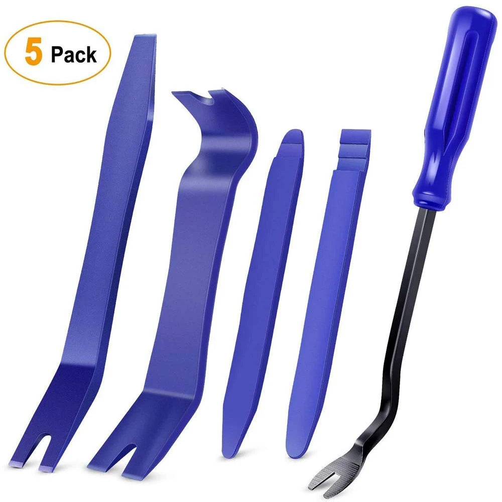 5-Piece Auto Door Trim Removal Tool Kit with Fastener Remover