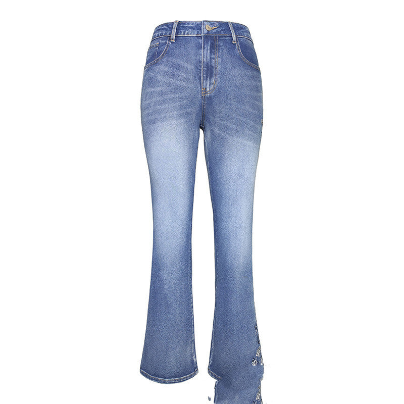 Women's Embroidered Bootcut Slim Fit Jeans