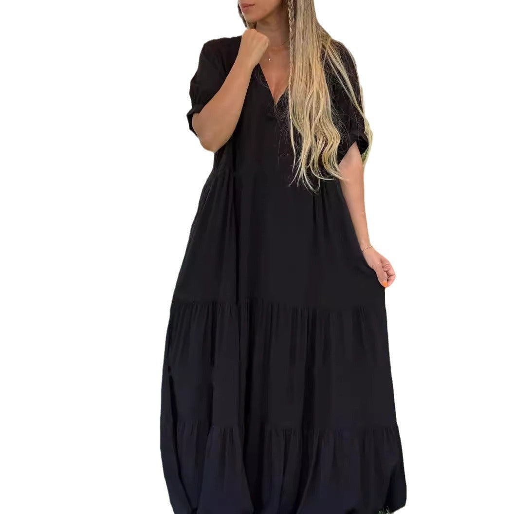 Women's Fashion Casual V-neck Long Dress