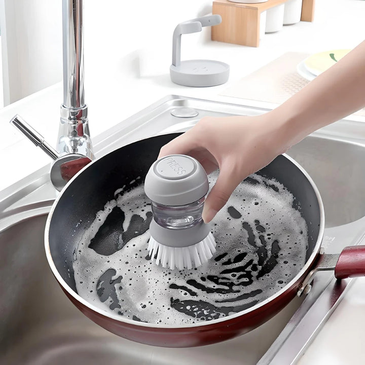 Automatic Soap Dispensing Dishwashing Brush with Holder