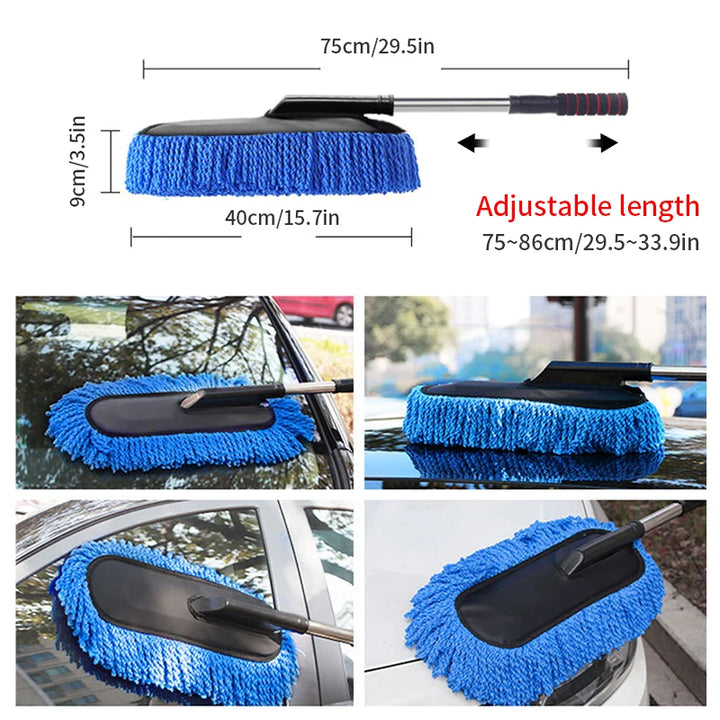 Adjustable Car Washing Mop with Microfiber Brush & Dust Remover Kit