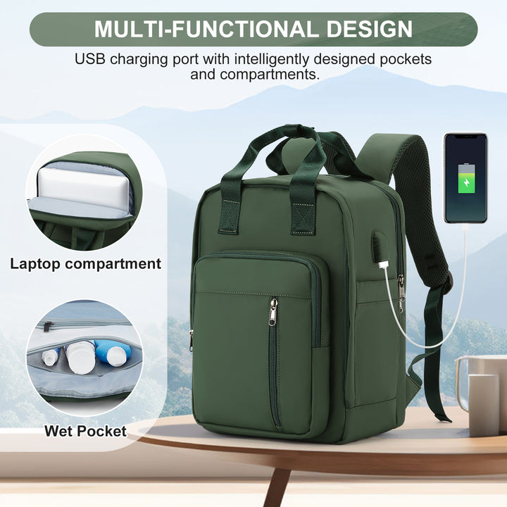 Waterproof Multi-Function Travel Backpack with USB Charging Port