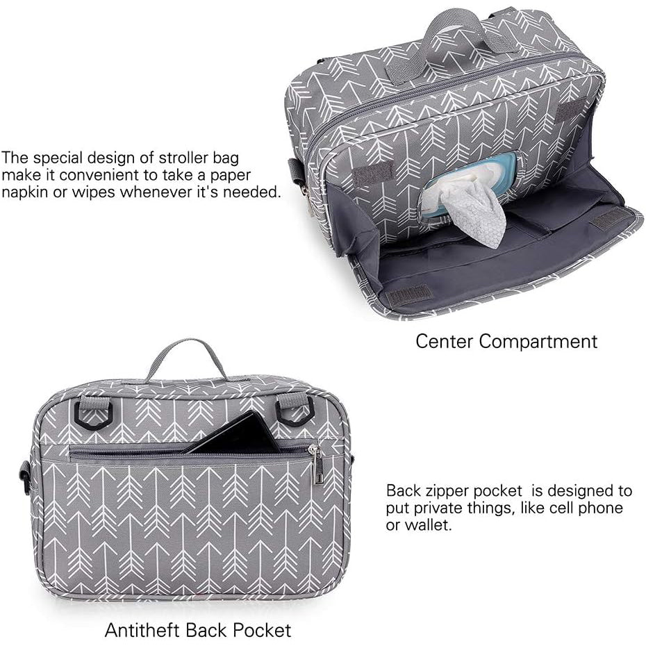 Multifunctional Waterproof Diaper Bag Organizer with Stylish Patterns