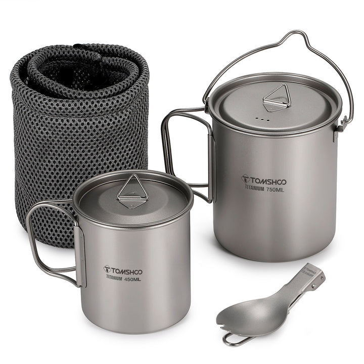 Ultralight Titanium Camping Cookware Set