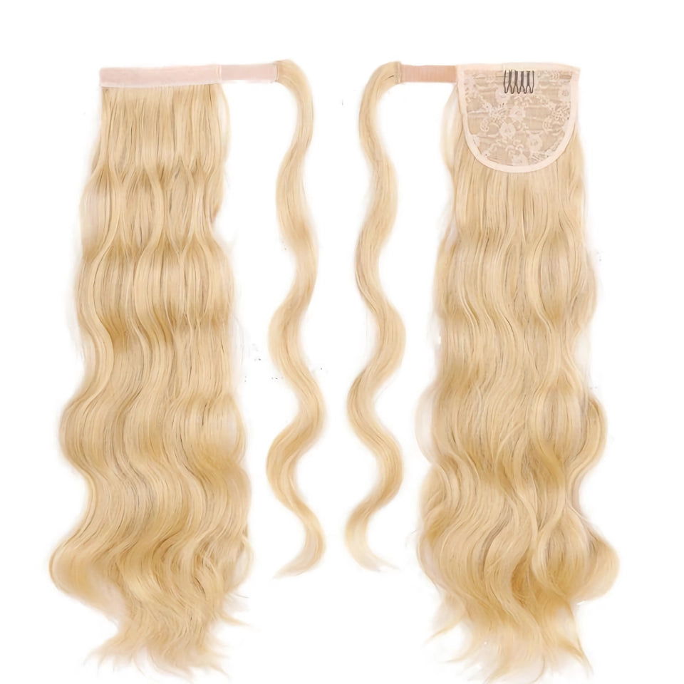 Blonde Wavy Hollywood Style Clip-In Ponytail