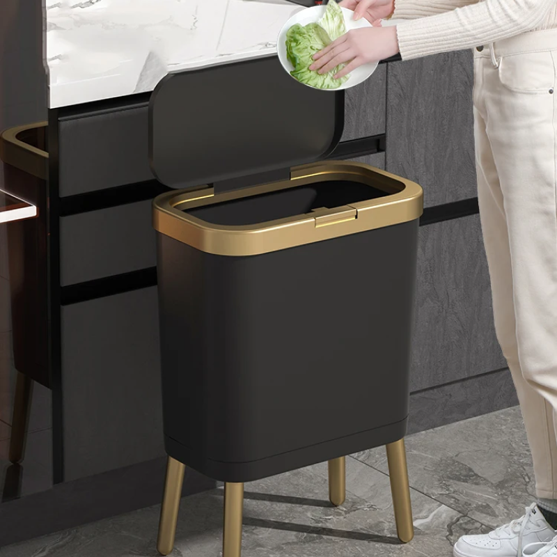 Golden Luxury High-Foot Trash Can