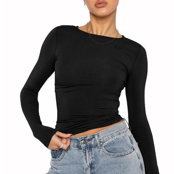 Women's Fall Casual Slim Fit Crop Top