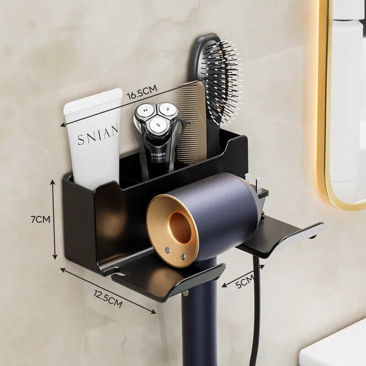 Double-Tier Eco-Friendly Wall Mounted Hair Dryer Holder