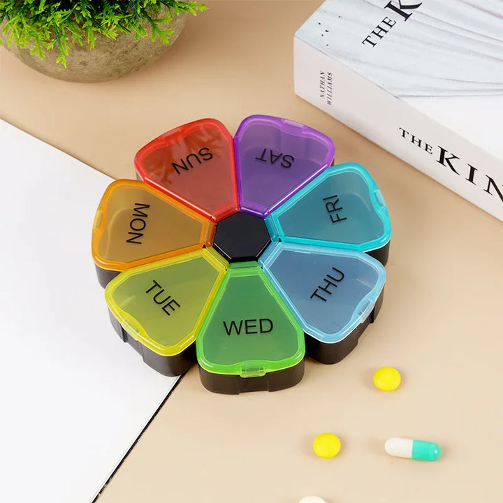 Compact 7-Grids Travel Pill Organizer