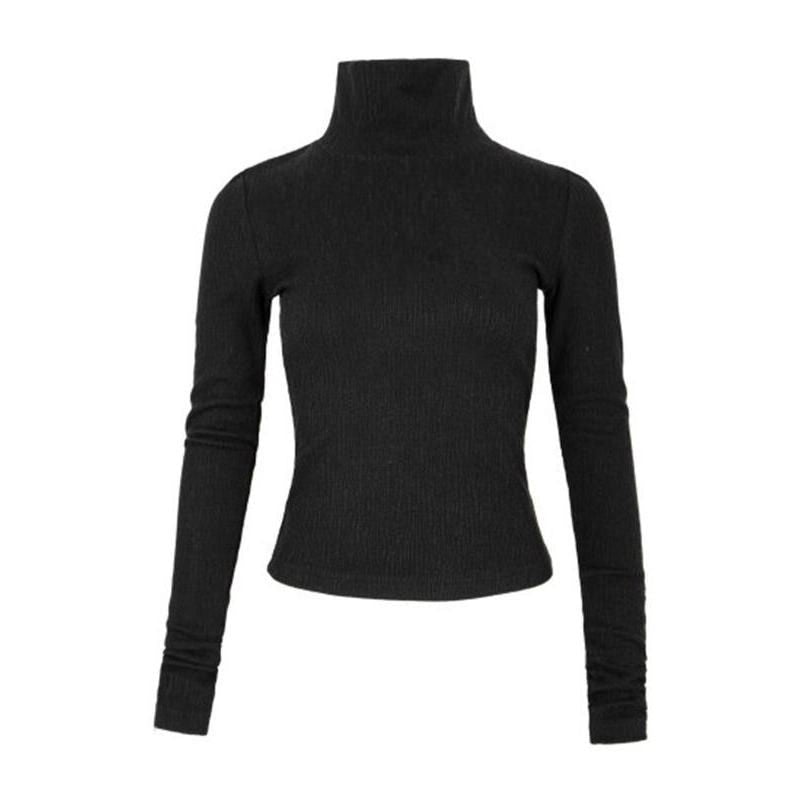 Women's High Neck Long Sleeve Pullover T-shirt