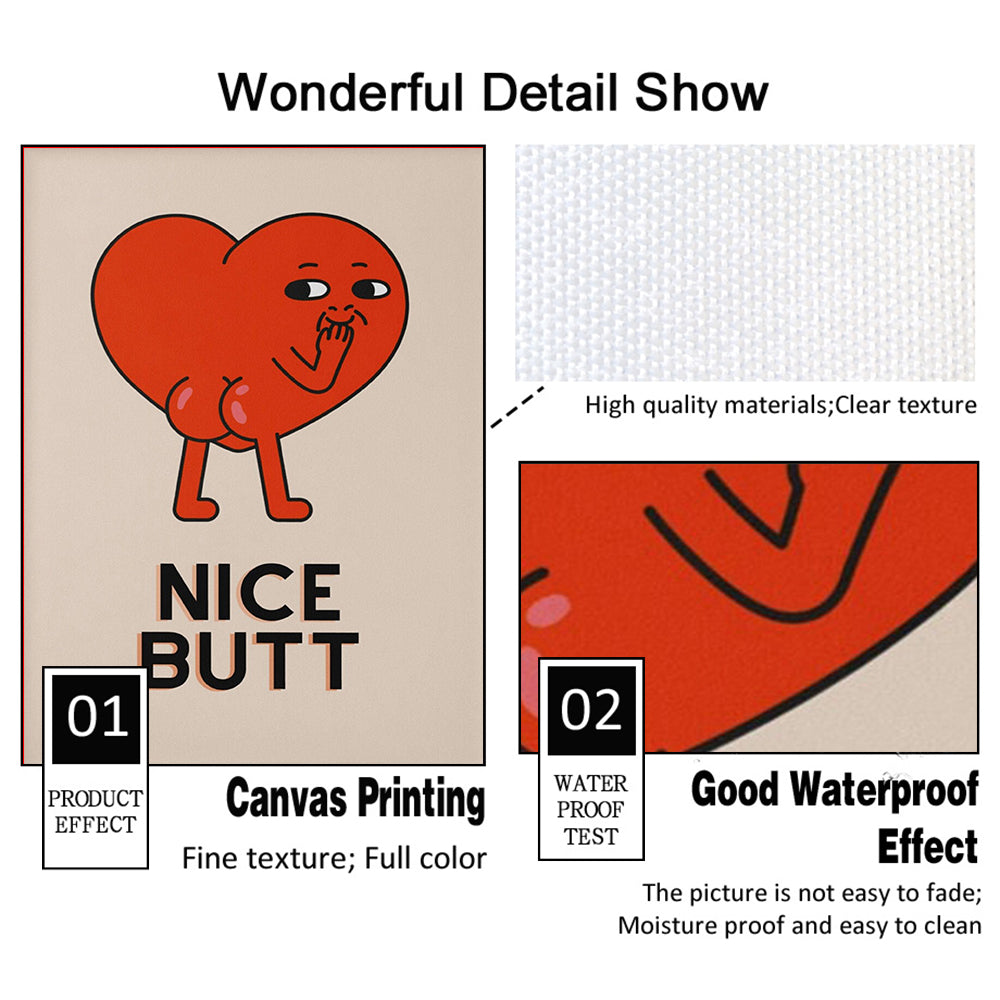 Funny Nice Butt Bathroom Wall Art Canvas Print